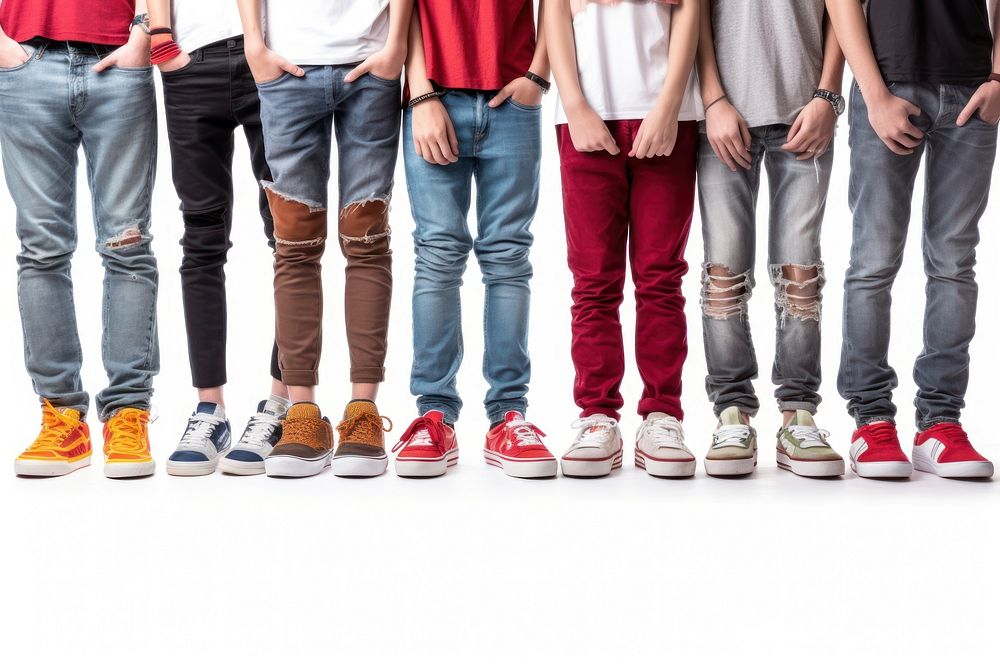 Footwear sneaker people jeans. AI generated Image by rawpixel.