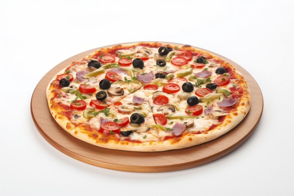 Pizza food white background mozzarella. AI generated Image by rawpixel.