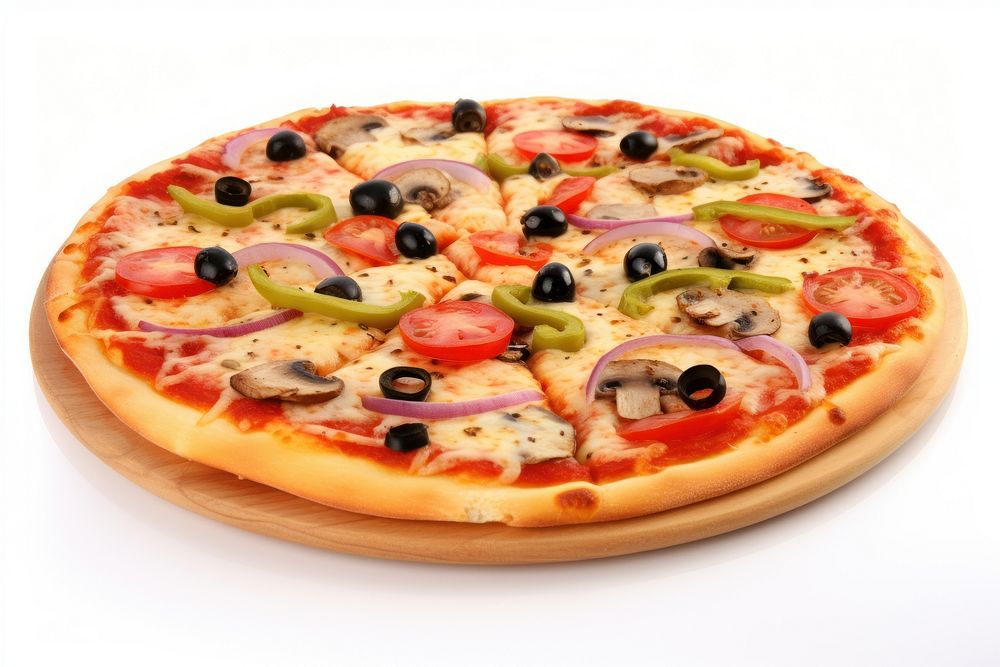 Pizza food white background mozzarella. AI generated Image by rawpixel.
