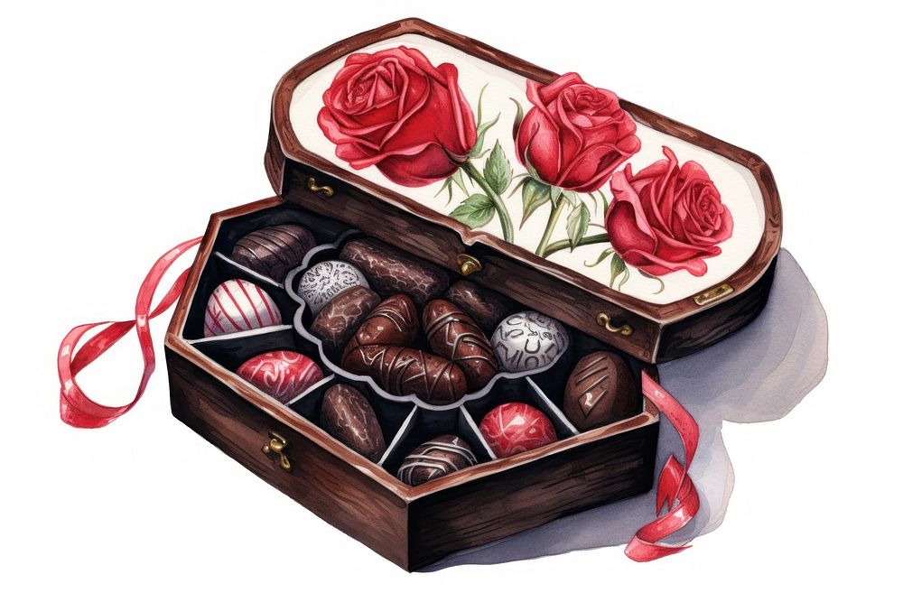 Rose box chocolate flower. AI generated Image by rawpixel.