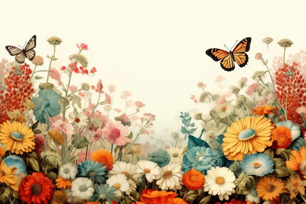 Flower butterfly outdoors insect. AI generated Image by rawpixel.