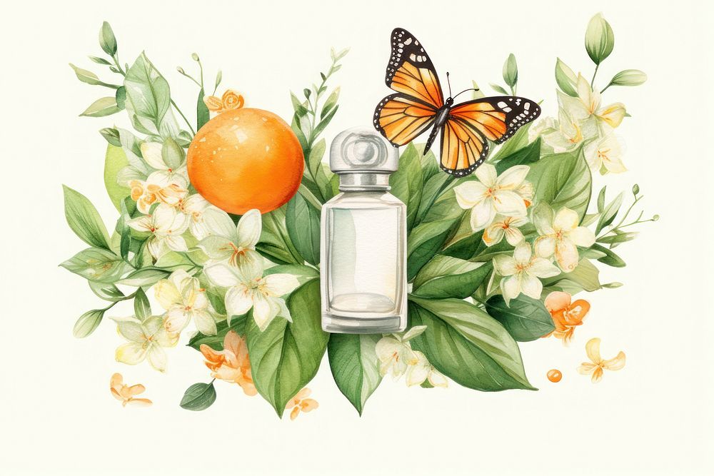 Butterfly perfume flower bottle. AI generated Image by rawpixel.