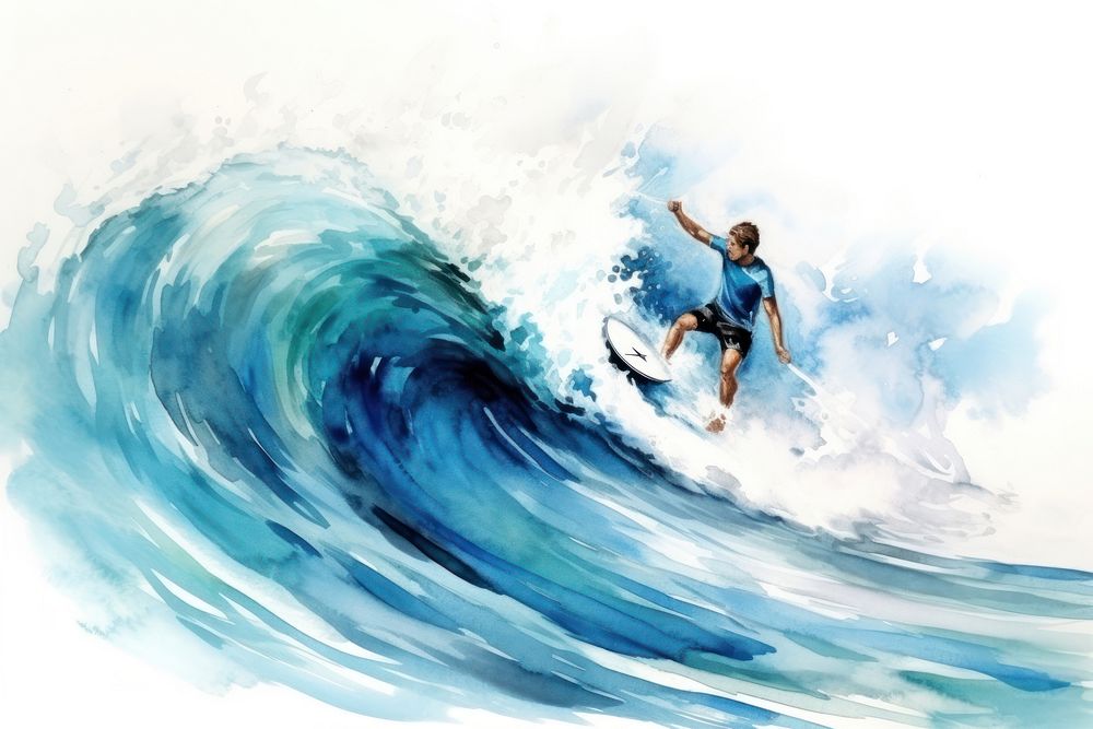 Surfing sea sports nature. AI generated Image by rawpixel.
