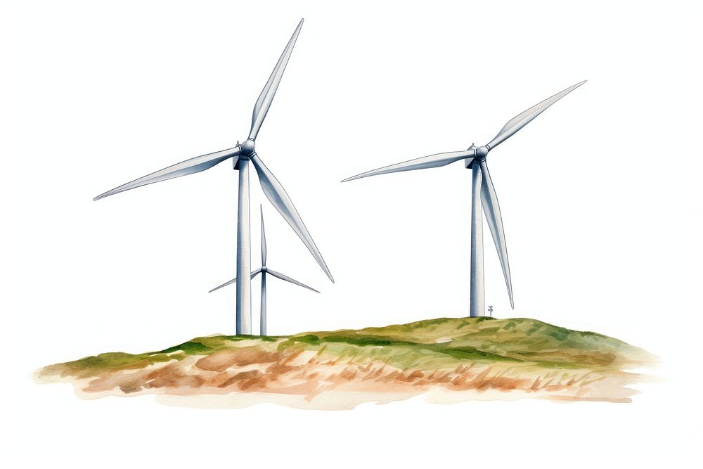 Turbine windmill outdoors machine. AI generated Image by rawpixel.