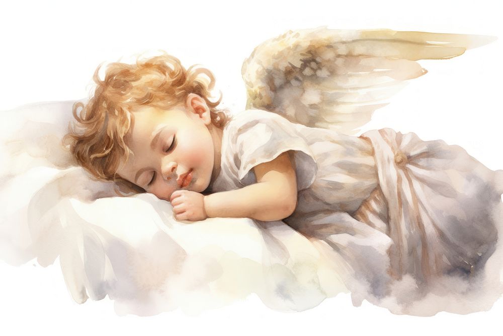 Angel baby sleeping spirituality. AI generated Image by rawpixel.