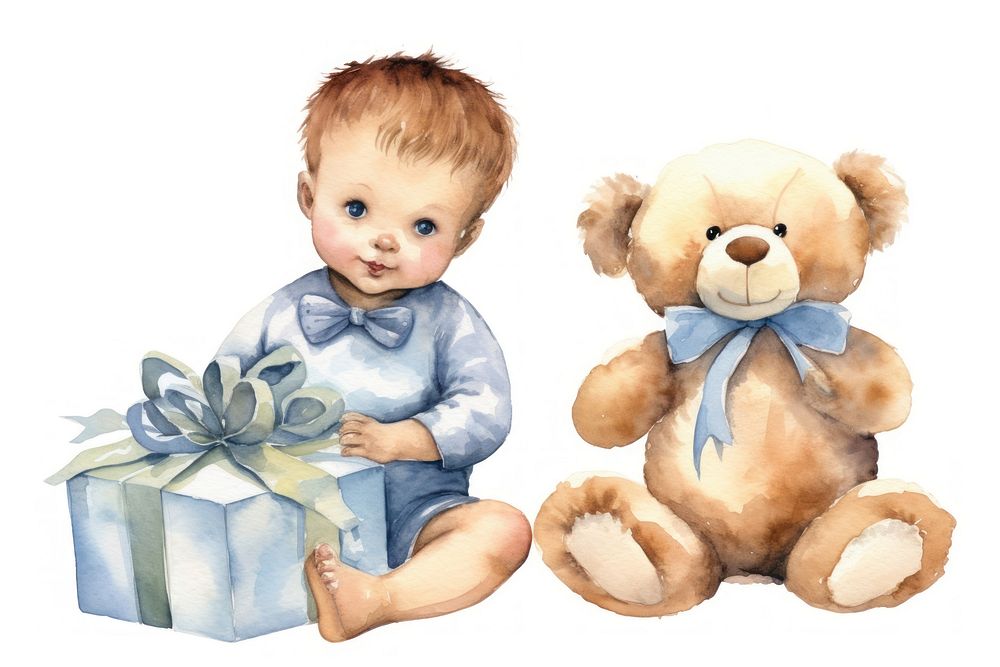Baby gift toy white background. AI generated Image by rawpixel.