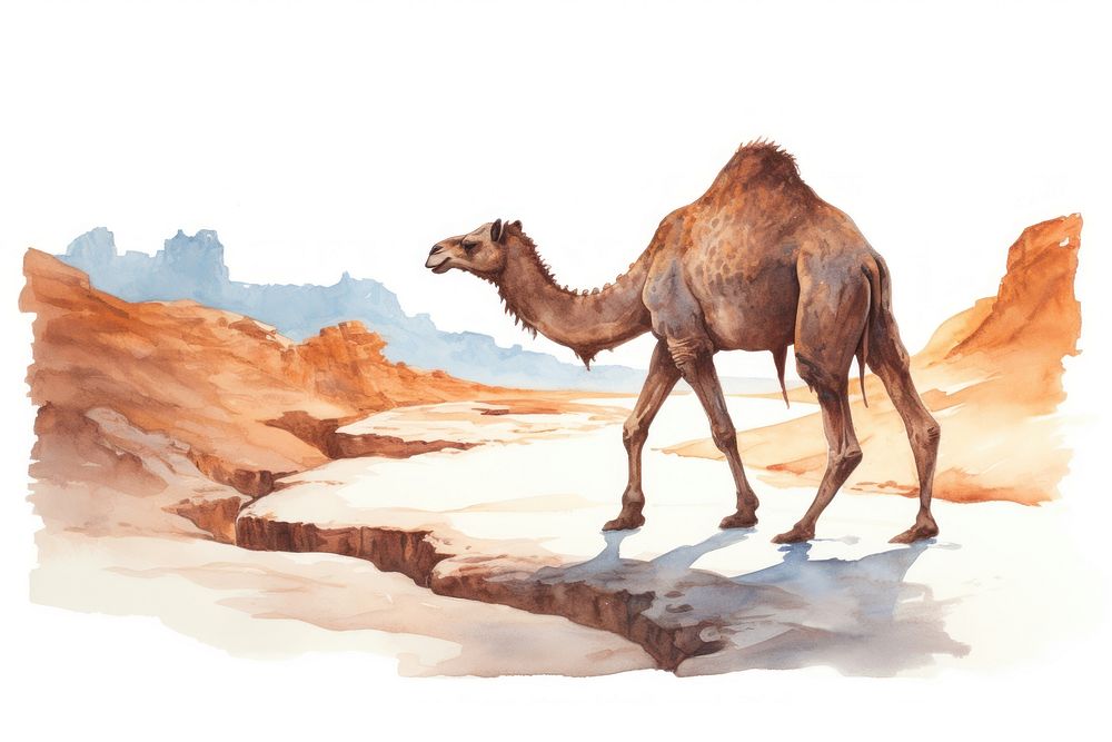 Camel animal mammal desert. AI generated Image by rawpixel.