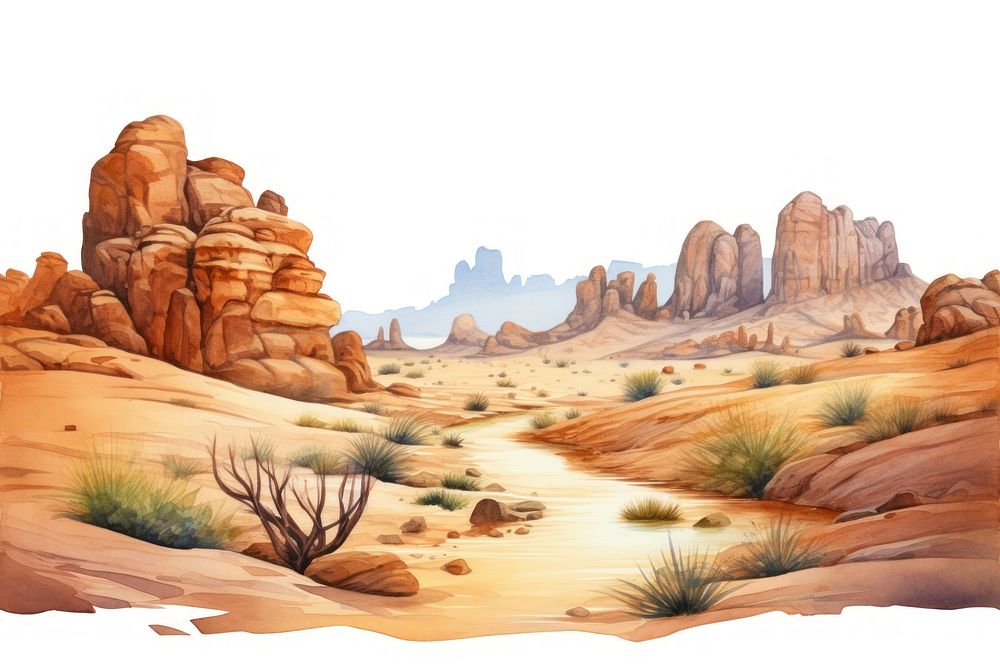 Desert wilderness landscape outdoors. AI generated Image by rawpixel.