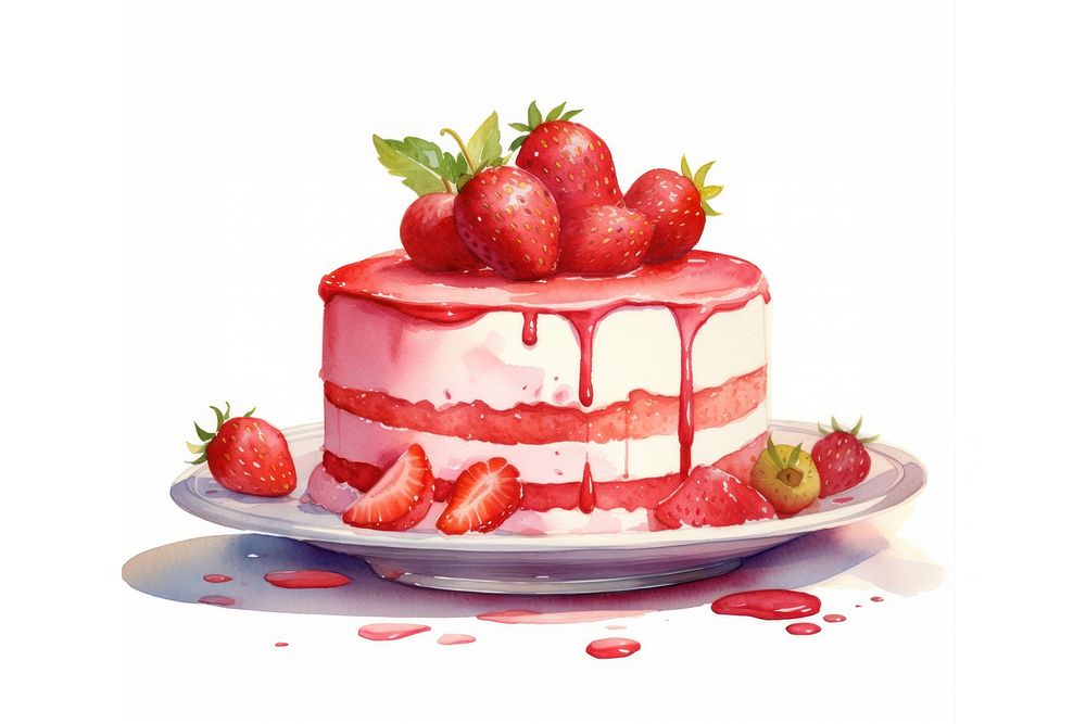 Strawberry dessert fruit cream. AI generated Image by rawpixel.