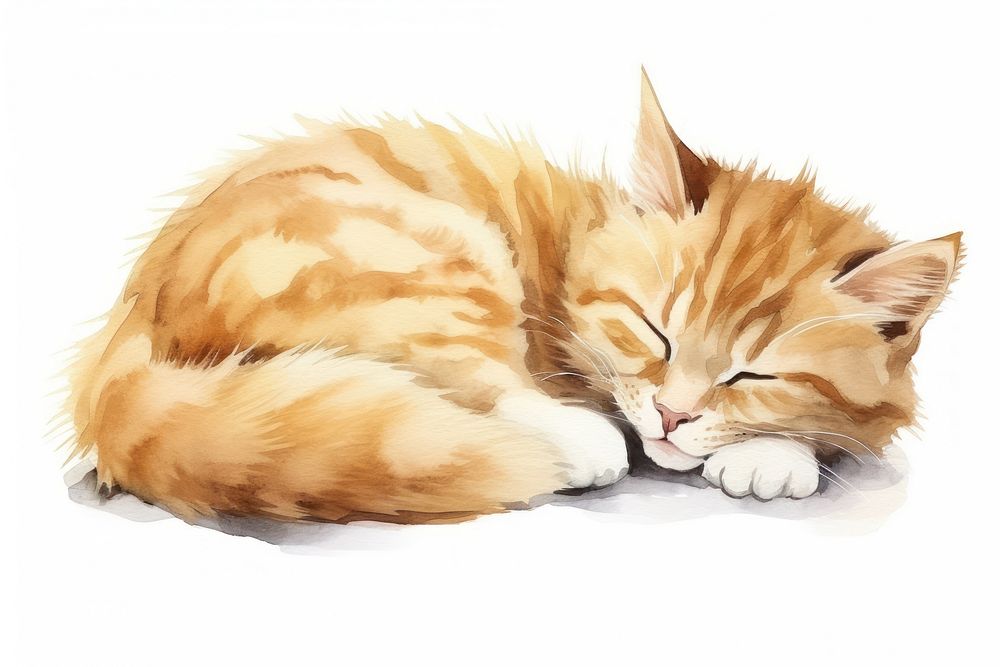 Sleeping mammal animal kitten. AI generated Image by rawpixel.