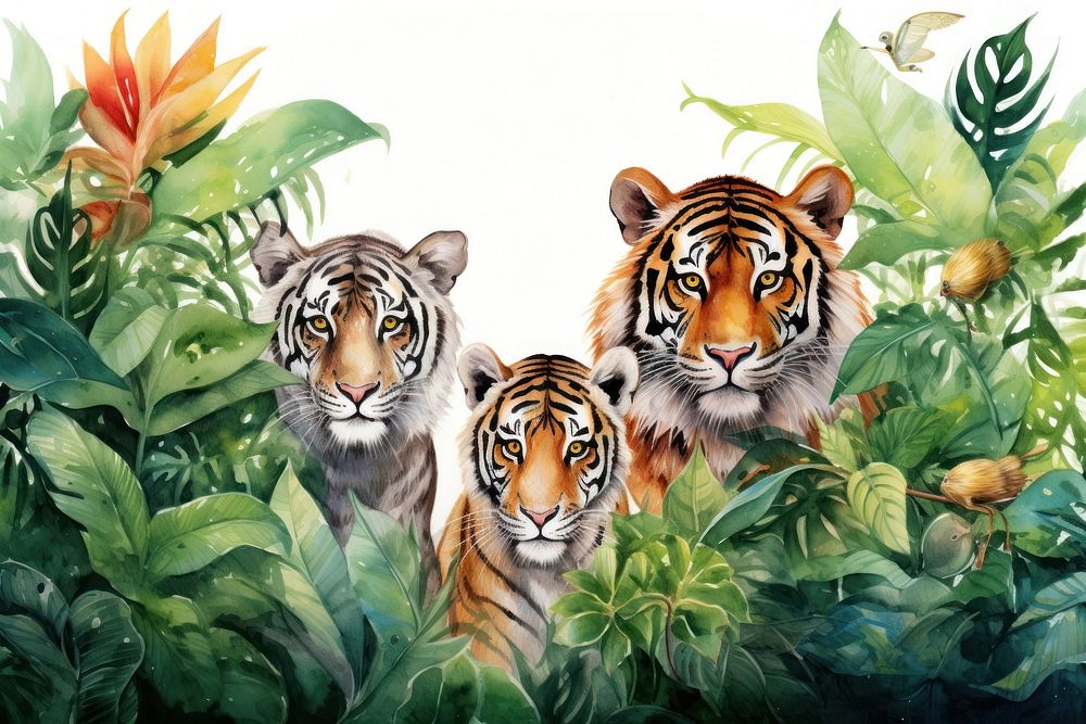 Tiger wildlife outdoors animal. AI generated Image by rawpixel.