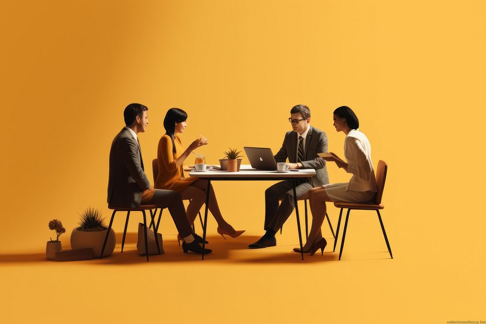 Conversation discussion furniture teamwork. AI generated Image by rawpixel.