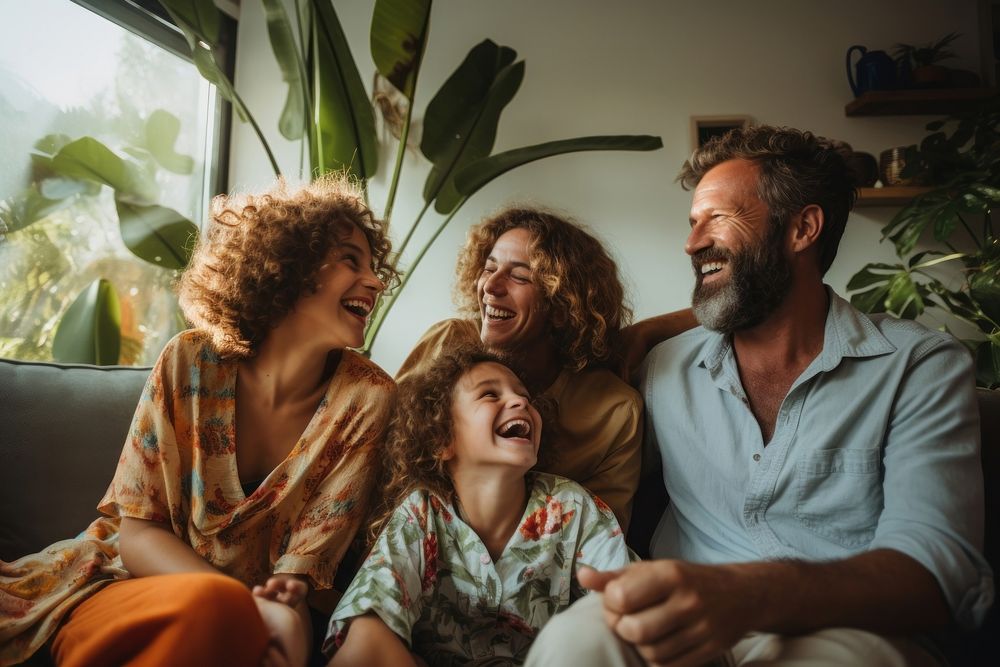 Laughing family adult child. AI | Free Photo - rawpixel