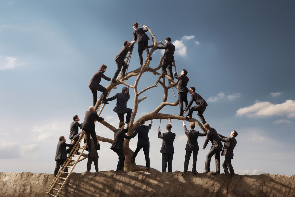 Teamwork outdoors adult togetherness. AI generated Image by rawpixel.