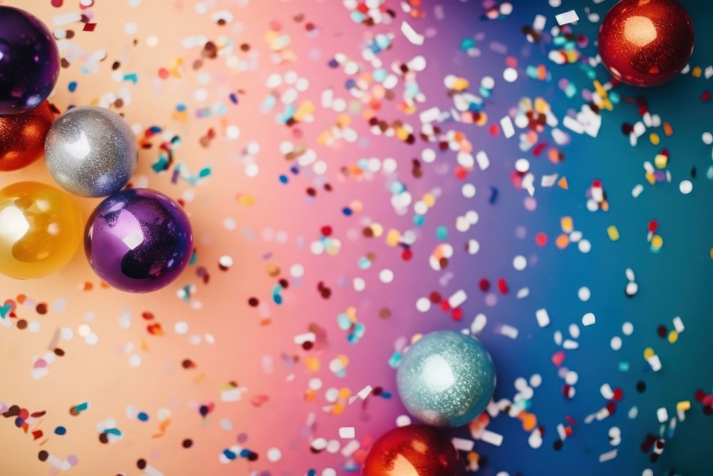 Confetti backgrounds sphere party. AI generated Image by rawpixel.