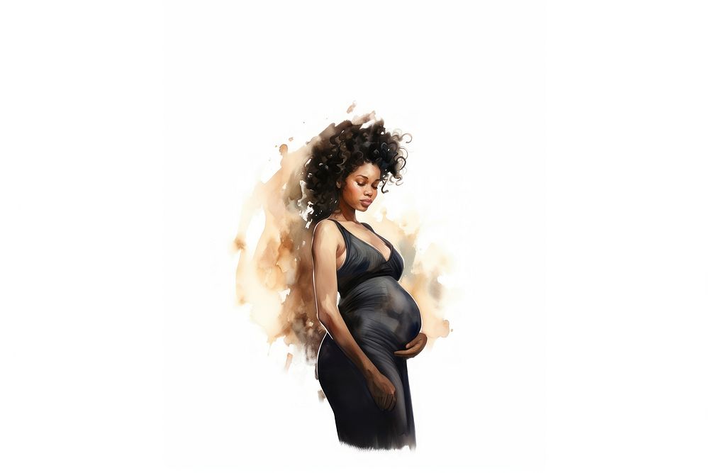 Portrait pregnant adult woman. AI generated Image by rawpixel.
