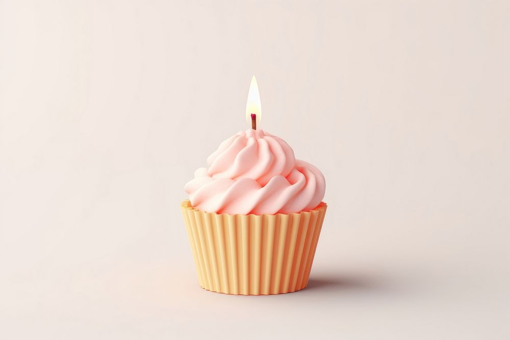 Candle cake cupcake dessert. 