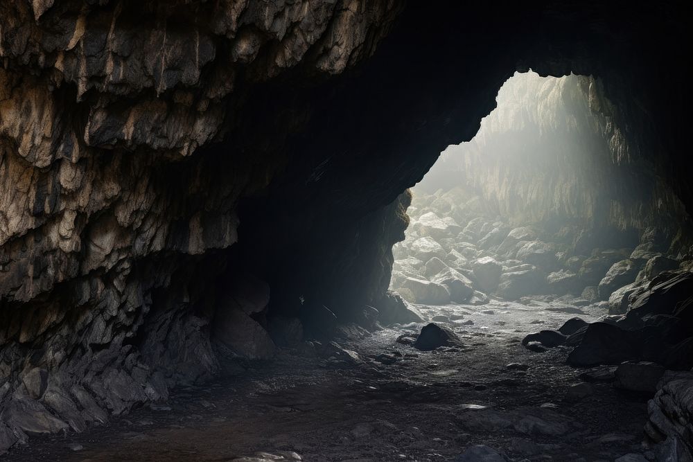 Cave landscape outdoors nature. AI generated Image by rawpixel.