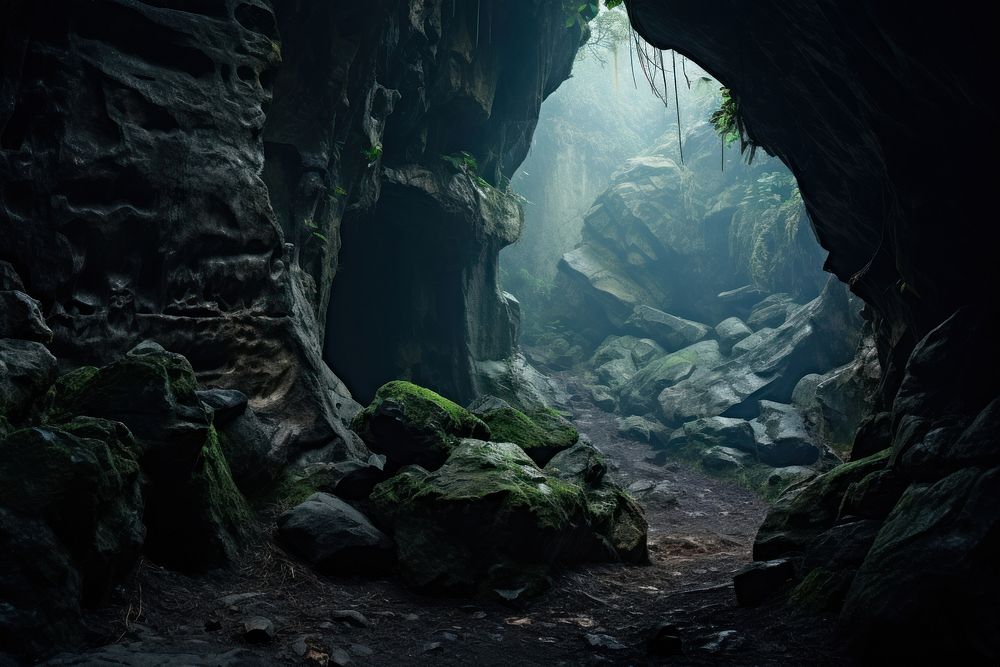 Cave landscape nature tranquility. AI generated Image by rawpixel.