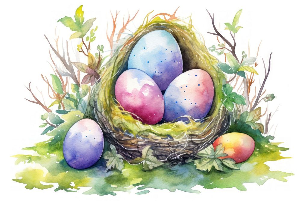 Egg easter plant nest. AI generated Image by rawpixel.