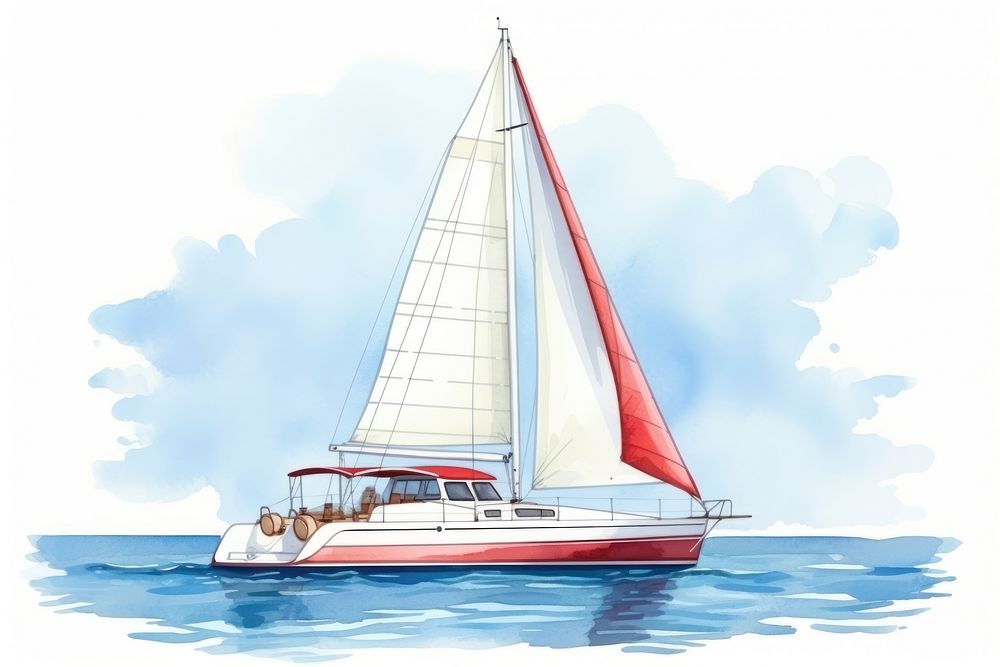 Watercraft catamaran sailboat vehicle. AI generated Image by rawpixel.