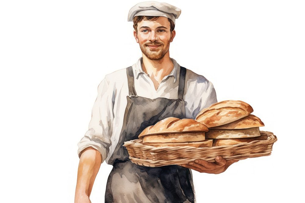 Bread basket baker adult. AI generated Image by rawpixel.