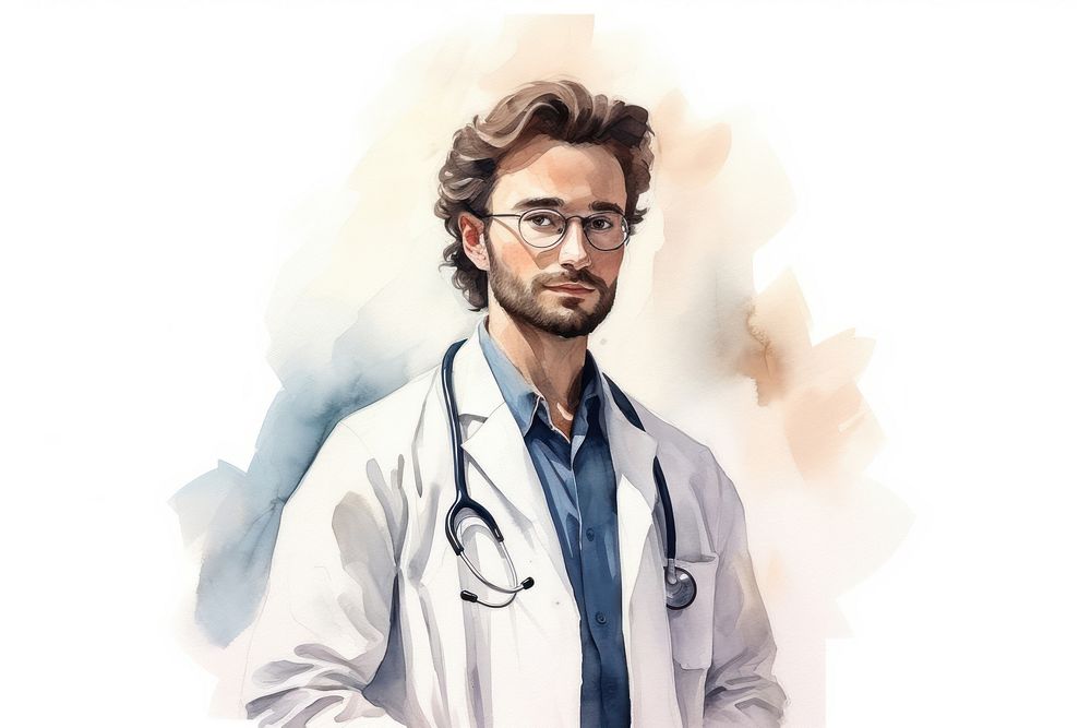 Portrait glasses doctor adult. AI generated Image by rawpixel.