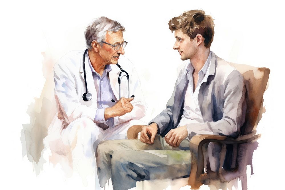 Patient hospital glasses doctor. AI generated Image by rawpixel.