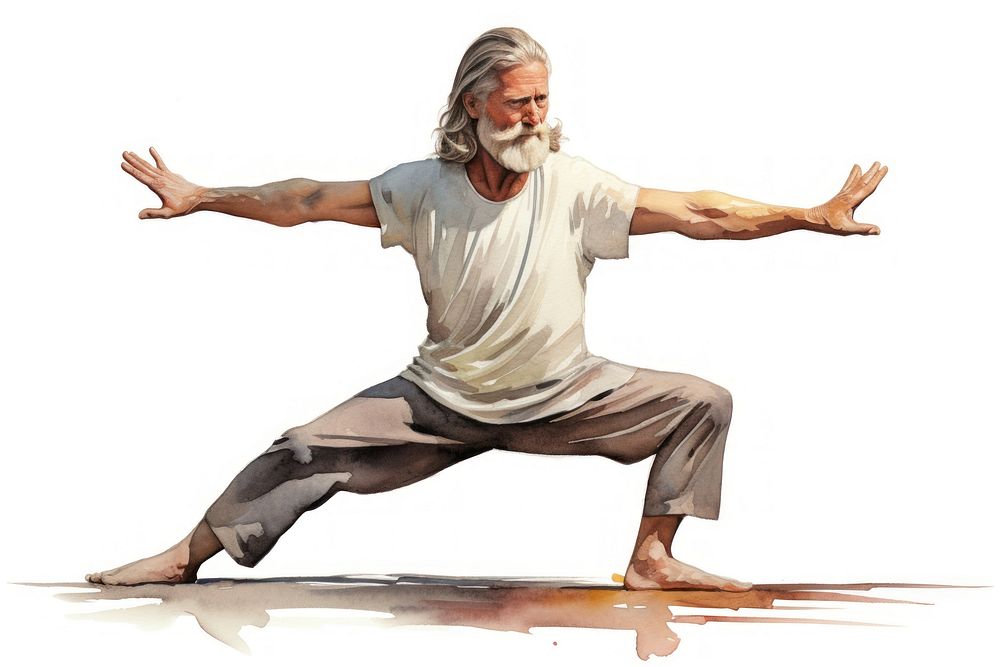 Yoga sports adult man. AI generated Image by rawpixel.