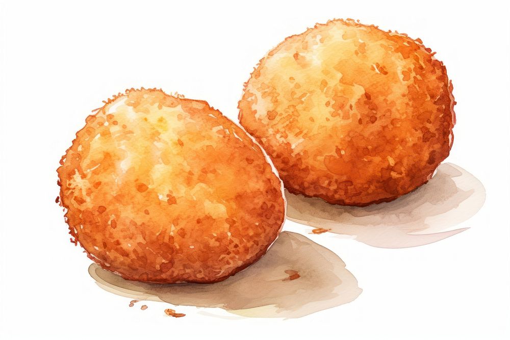 Arancini bread food white background. AI generated Image by rawpixel.