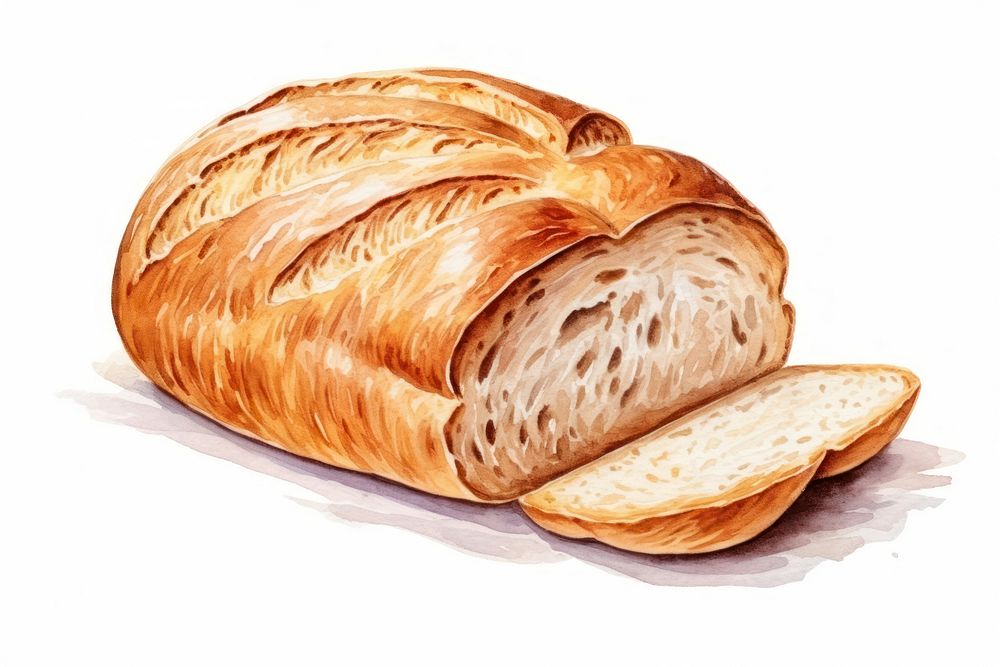 Bread food white background viennoiserie. AI generated Image by rawpixel.