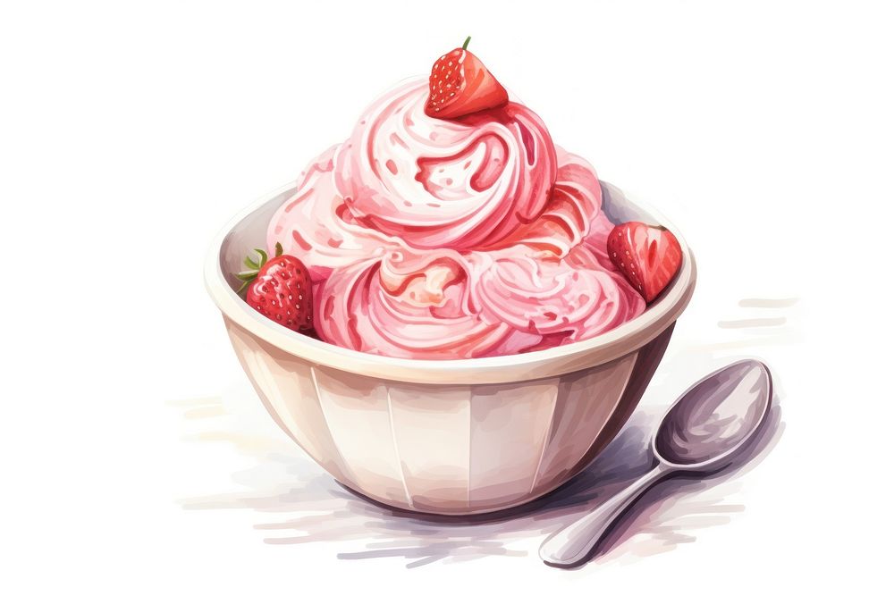 Dessert cream spoon food. AI generated Image by rawpixel.