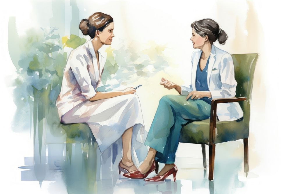 Sitting talking patient doctor. AI generated Image by rawpixel.