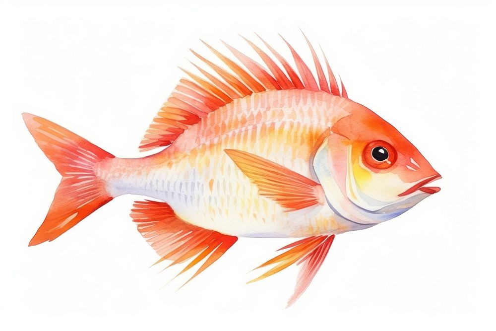 Fish animal white background pomacentridae. AI generated Image by rawpixel.