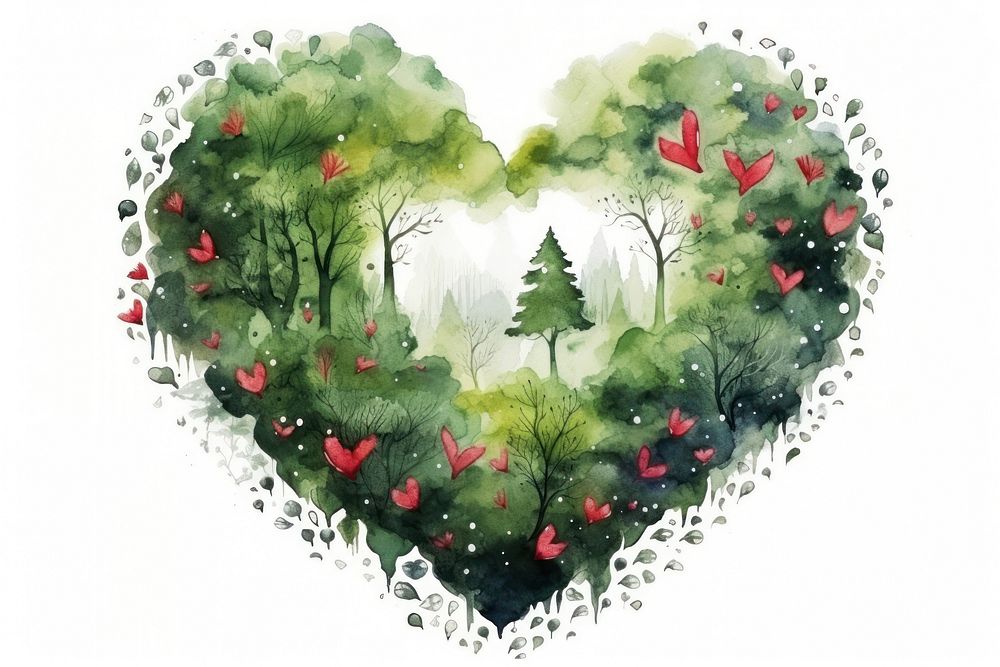 Heart forest plant leaf. AI generated Image by rawpixel.