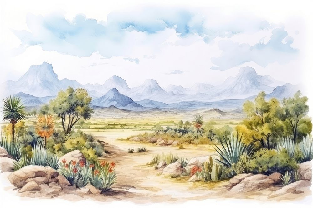 Landscape wilderness outdoors painting. AI generated Image by rawpixel.