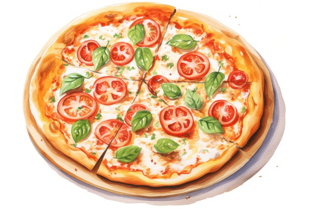 Pizza plate food mozzarella. AI generated Image by rawpixel.