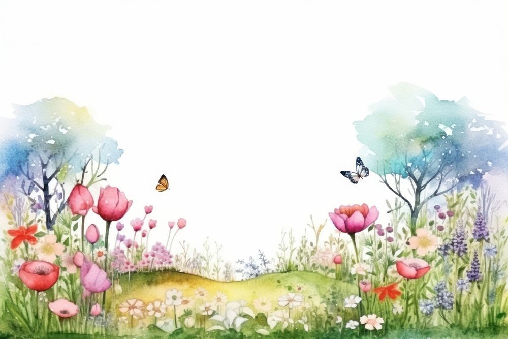 Outdoors nature flower meadow. AI generated Image by rawpixel.