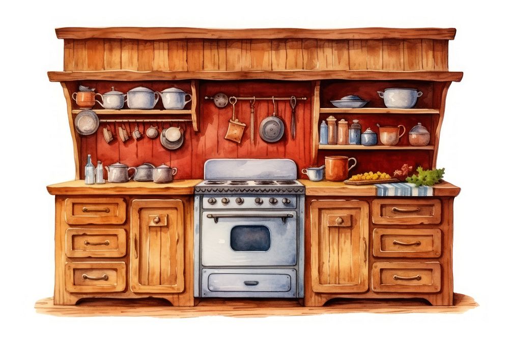 Kitchen wood furniture cabinet. 