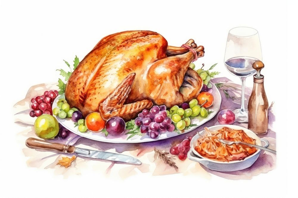 Meal thanksgiving dinner meat. AI generated Image by rawpixel.