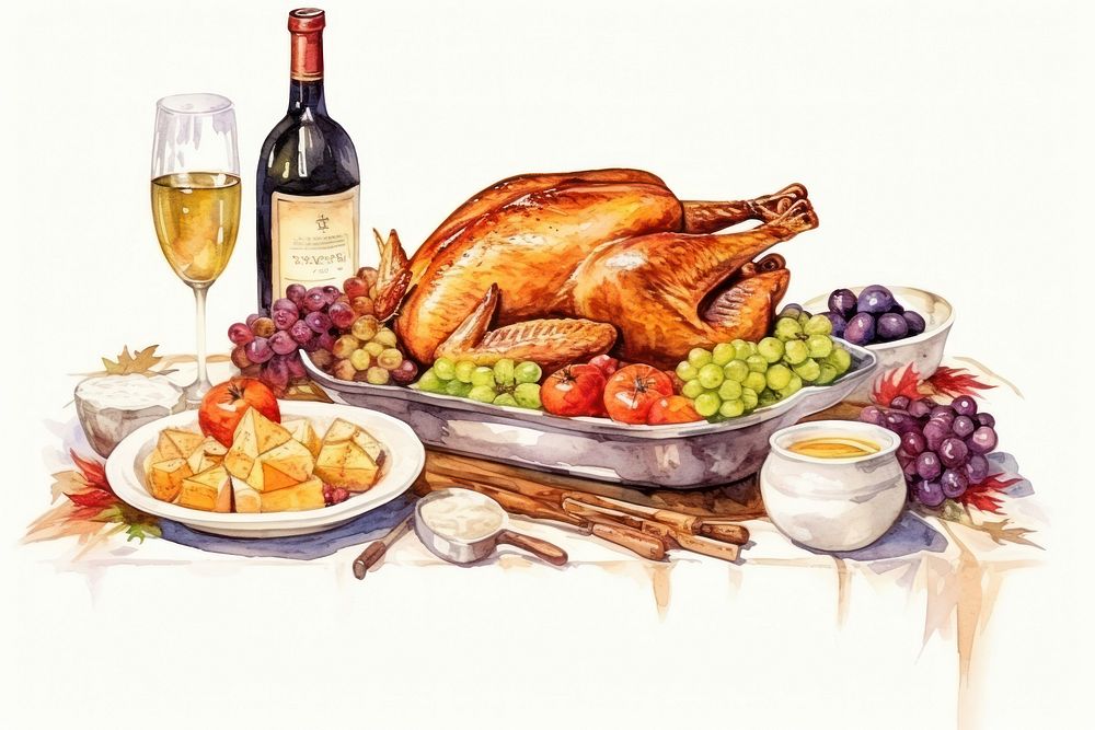 Meal thanksgiving dinner food. AI generated Image by rawpixel.