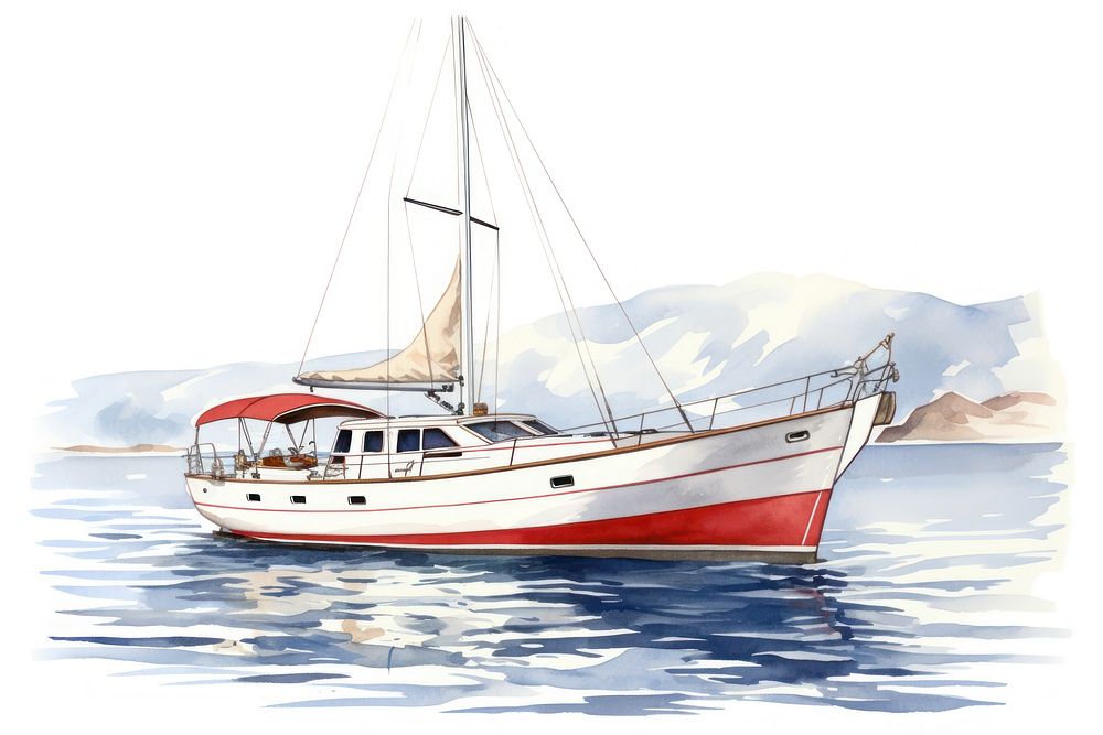 Yacht watercraft sailboat vehicle. AI generated Image by rawpixel.
