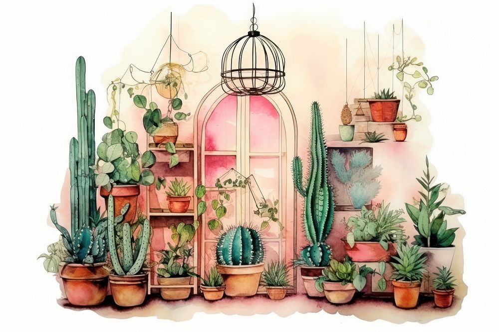 Cactus plant architecture creativity. AI generated Image by rawpixel.