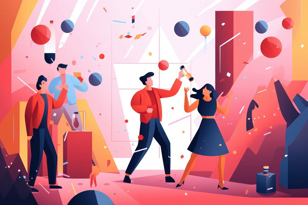 Celebration adult party togetherness. AI generated Image by rawpixel.