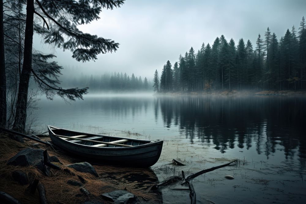 Watercraft landscape outdoors rowboat. AI generated Image by rawpixel.