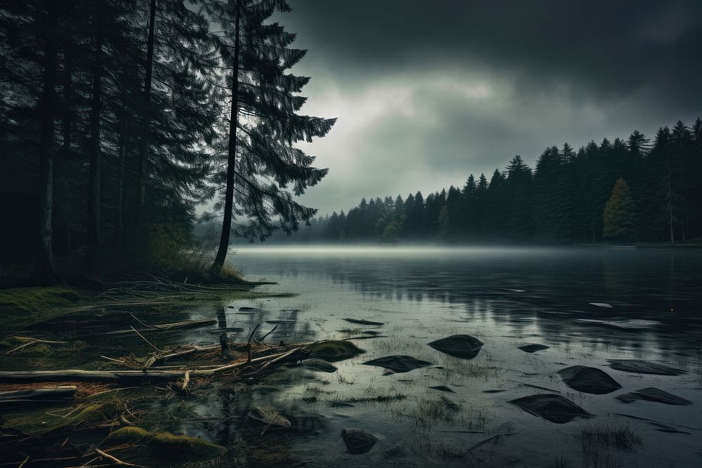 Lake land landscape outdoors. AI generated Image by rawpixel.