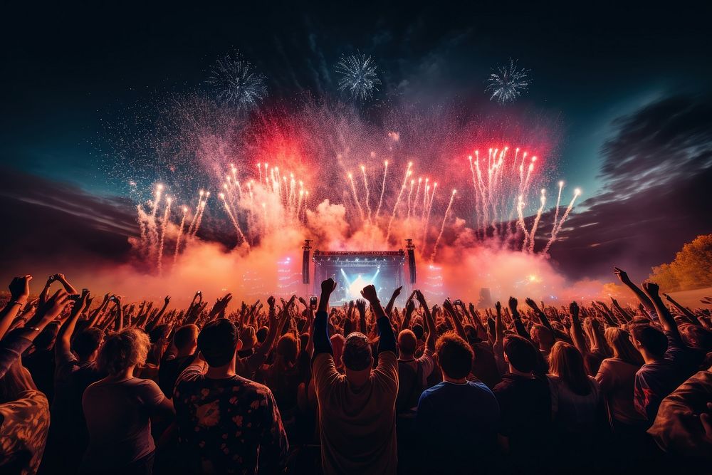 Concert nightlife outdoors adult. AI generated Image by rawpixel.