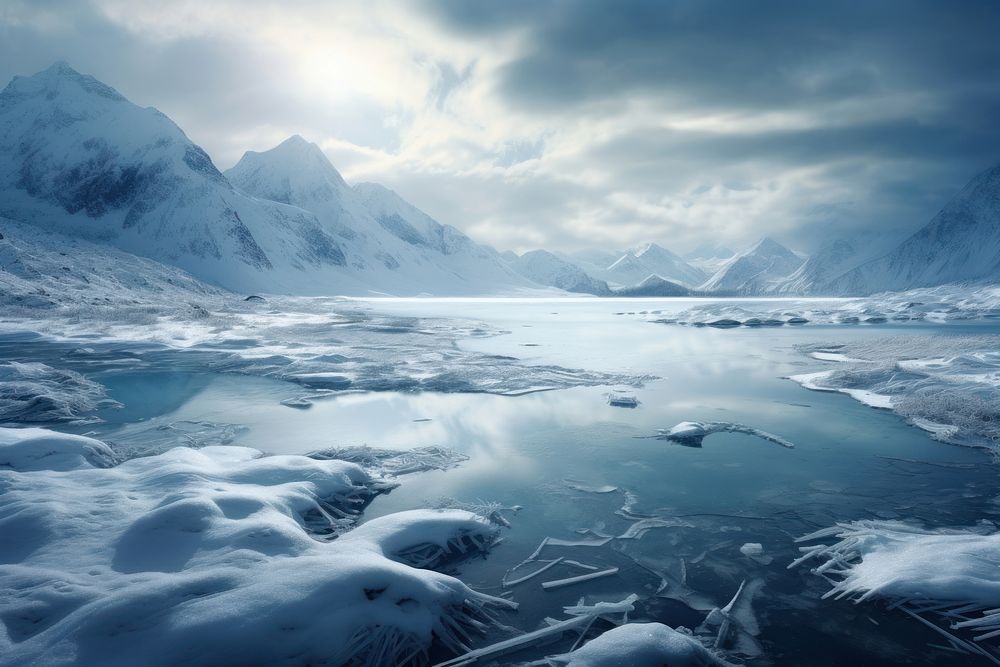 Ice landscape mountain outdoors. 