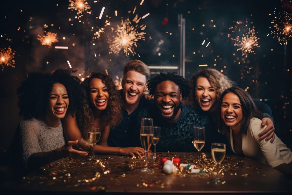 Celebrating laughing party adult. AI generated Image by rawpixel.