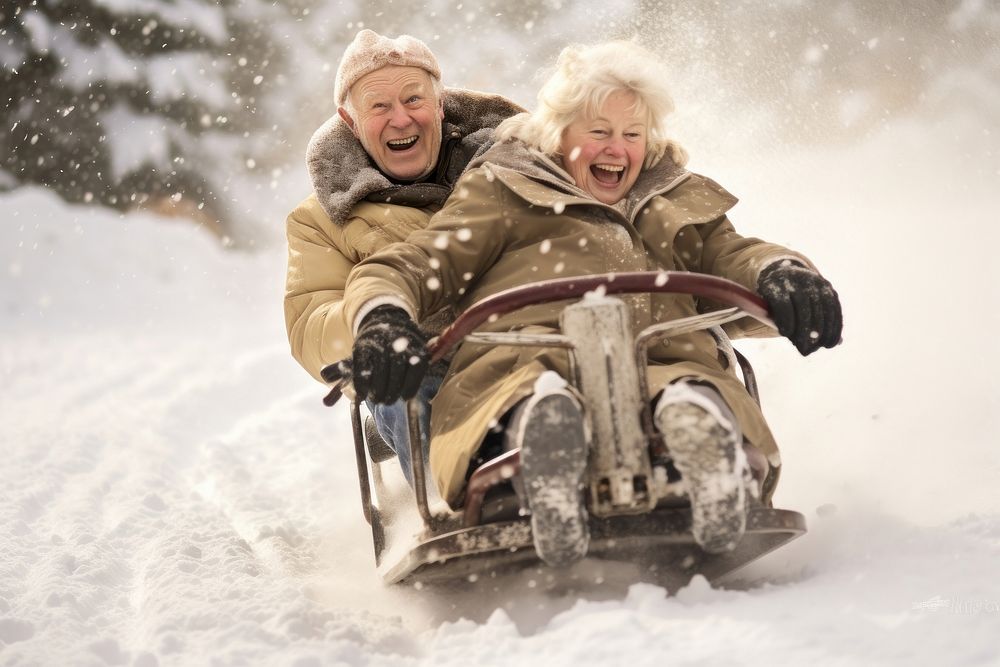 Sled snow sledding outdoors. 